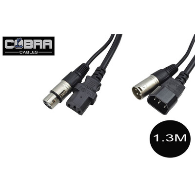 DMX Lighting XLR & IEC Power Combined Cables 1.3m