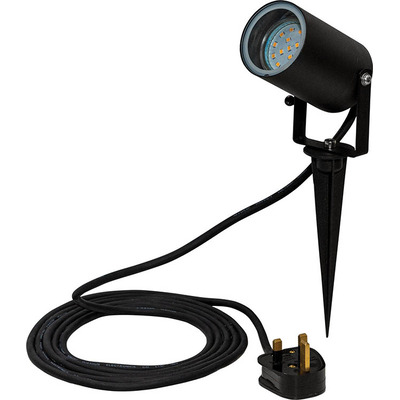 LED Outdoor Spotlight With Ground Spike and Mains Cable 240V